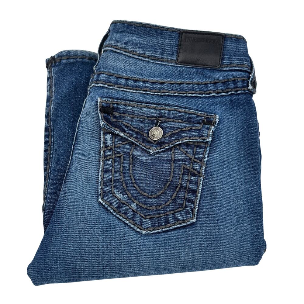 True Religion Jeans Womens 28 (30x33 ACTUAL) Becca Mid Rise Bootcut Super‎ T